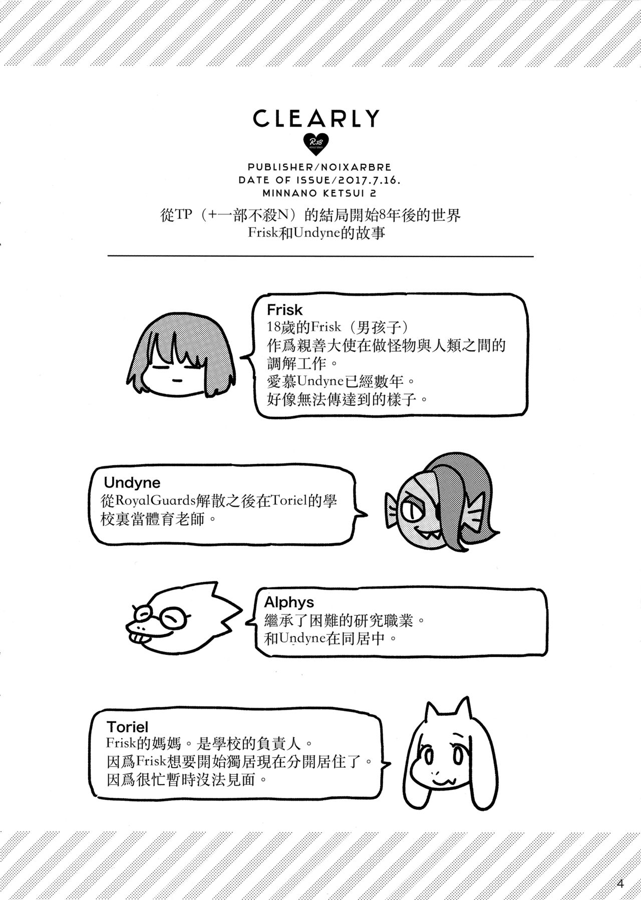 (Minna no Ketsui 2) [Pipiya (Noix)] CLEARLY (Undertale) [Chinese] [沒有漢化] (みんなの決意2) [ぴぴや (のあ)] CLEARLY (Undertale) [中国翻訳]