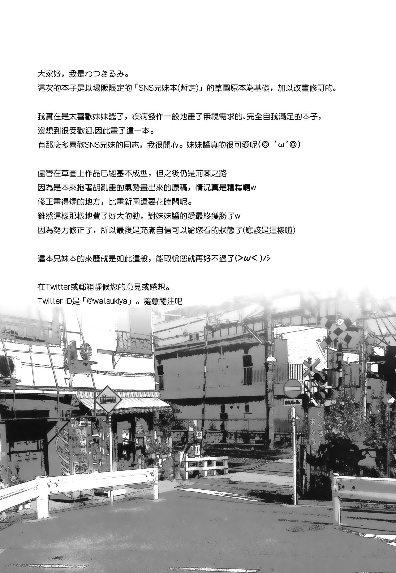 (C94) [Watsukiya (Watsuki Rumi, Yuuki Sei)] SNS Kyoudai Bon (Fumikiri Jikan) [Chinese] [無邪気漢化組] (C94) [わつき屋 (わつきるみ、結城成)] SNS兄妹本 (踏切時間) [中国翻訳]