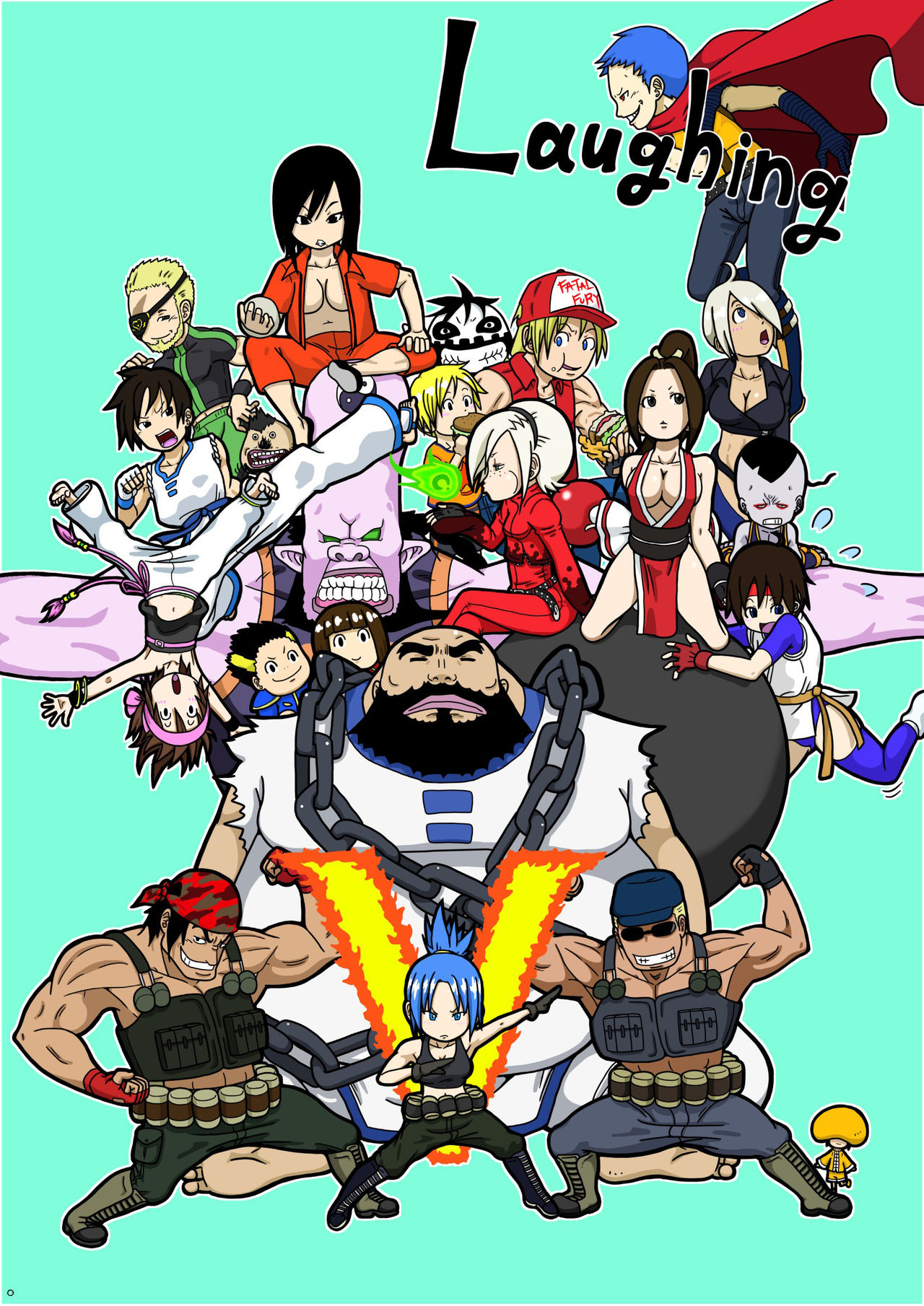 [Modae Shine!!! (Ryosuke.)] Laughing!! (The King of Fighters, Street Fighter) [Digital] [悶え死ね!!! (涼助。)] Laughing!! (ザ・キング・オブ・ファイターズ、ストリートファイター) [DL版]